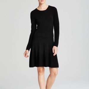 Joie Black Wool/Cashmere Longsleeve Dress, Flared